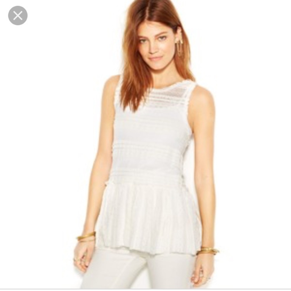 Free People Pucker Lace Preplum Top